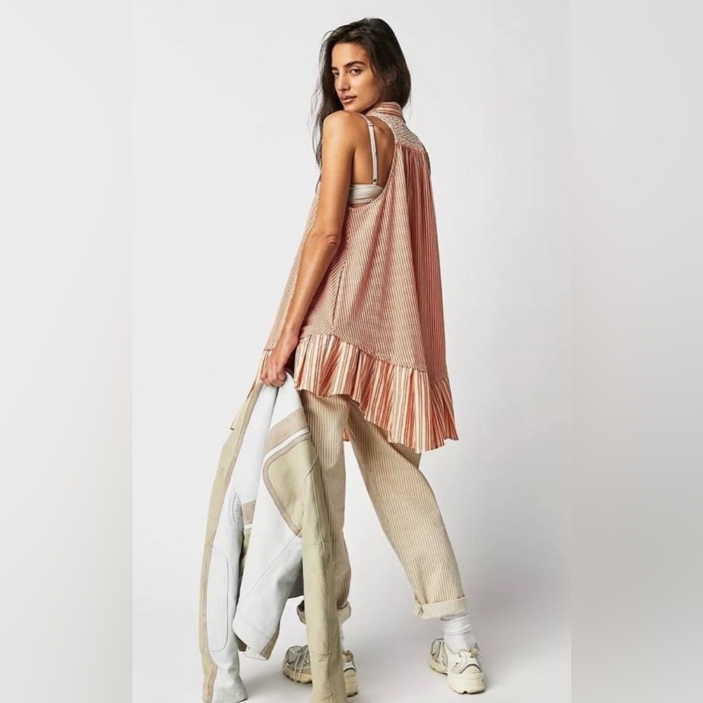 Free People Rust and White Textured Mini Dress - Picture 4 of 8